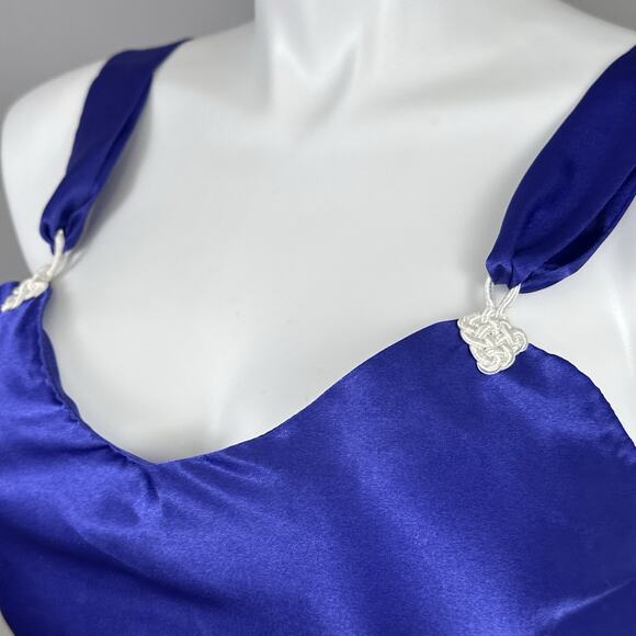 Vintage Delicates Purple Satin Lingerie Set M Medium 2 Piece Crop Cami Tap Short - Picture 3 of 11